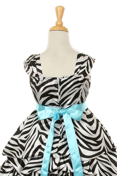 Zebra Print Flower Girl Dress