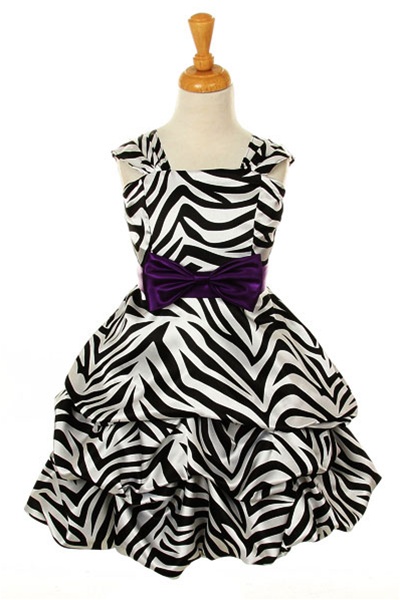 Zebra Print Flower Girl Dress