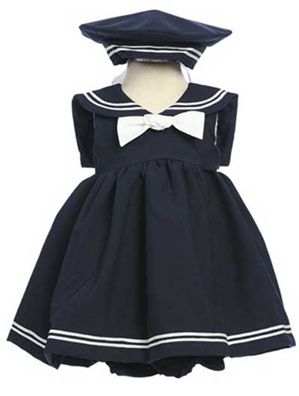 Navy Sleeveless Sailor Dress