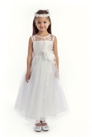 Flower Girl Dresses #JK2812WH  : Sleeveless Organza Bodice with Tulle Layers Flower Girl Dress