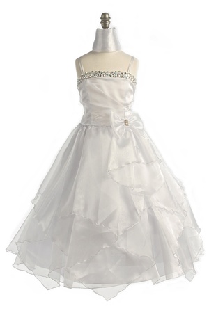 Flower Girl Dresses #JK3477I : Stunning Organza Dress w/ Spaghetti Straps and Jeweled Bodice Girl Dress