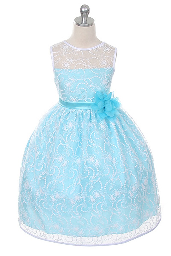 Flower Girl Dresses #KD307IV : Adorable Sleeveless Lace Dress w/ See ...