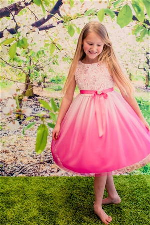 Flower Girl Dresses #KD322F :  Stunning ombre dress with rosette top