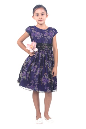 Flower Girl Dresses #SK443PU : Floral Print Mesh Dress