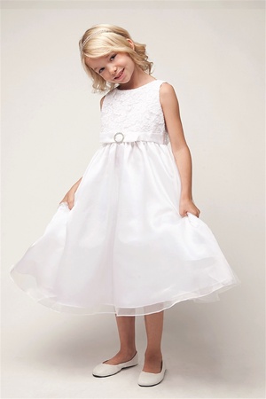 Flower Girl Dresses # SK484 : Flower cord embroidery with organza dress