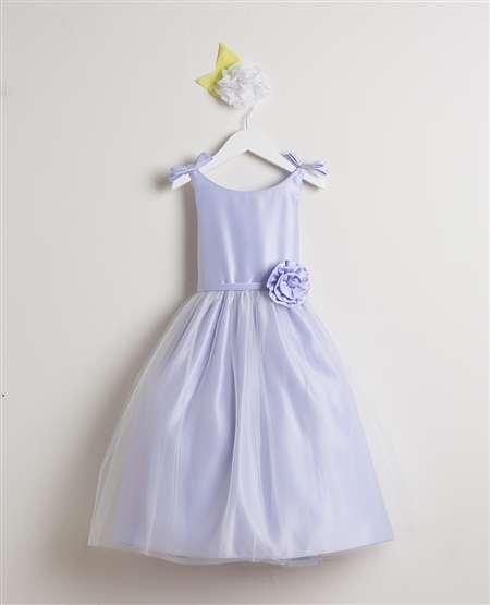 #SK575NL: Double Bow Satin & Tulle Dress