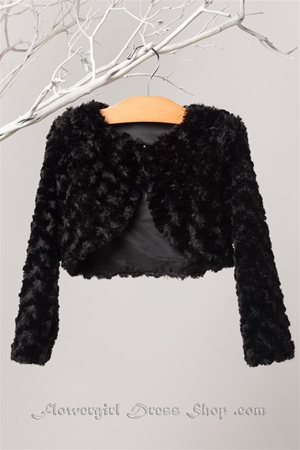 Faux Fur Swirl Pattern Bolero