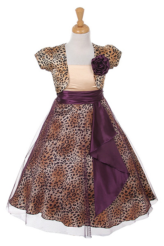 Zebra Print Flower Girl Dress